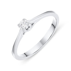 18ct White Gold 0.11ct Brilliant Cut Diamond Solitaire Ring BLC-091