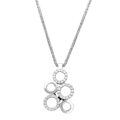 18ct White Gold 0.14ct Diamond Bubbles Necklace, BLC-128.