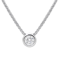 18ct White Gold 0.15ct Diamond Brilliant Cut Solitaire Necklace BLC-102