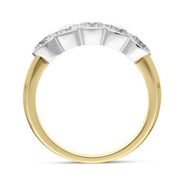 30186393 18ct Yellow Gold 1.04ct Diamond Bezel Set Half Eternity Ring, FEU-2309