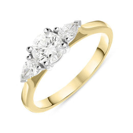 30186396 18ct Yellow Gold 0.89ct Diamond Trilogy Pear Cut Ring, FEU-2312