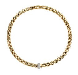 Fope Eka 18ct Yellow Gold 0.58ct Diamond Necklace, 607C/PAVE.