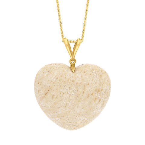 9ct Yellow Gold Coquina Extra Large Heart Split Bail Pendant Necklace P2271_XL.