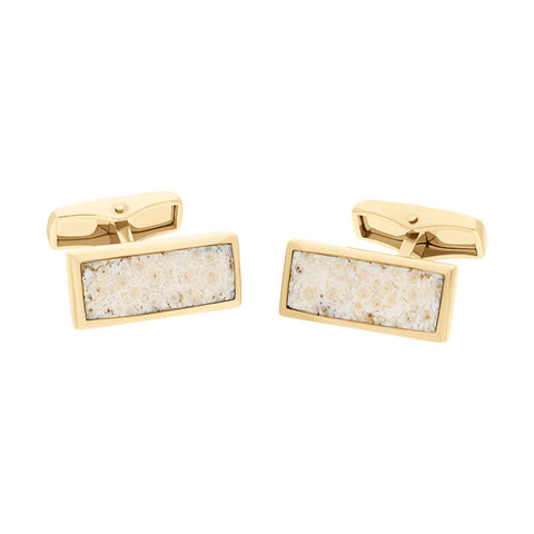 9ct Yellow Gold Coquina Slim Oblong Cufflinks, CL418