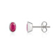 9ct White Gold Ruby 5x3mm Oval Rub Over Set Stud Earrings. 33-23-036._2