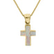 9ct Yellow Gold Opal Small Channel Set Cross Necklace, P583.