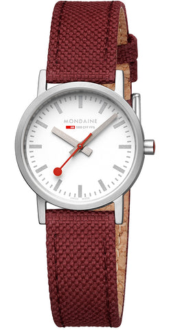 Mondaine Watch Classic Dark Cherry Textile A658.30323.17SBC1