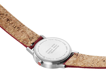 Mondaine Watch Classic Dark Cherry Textile D