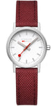 Mondaine Watch Classic Dark Cherry Textile D