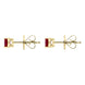 18ct Yellow Gold Ruby Claw Set Solitaire Stud Earrings, FEU-202. side