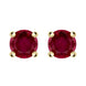 18ct Yellow Gold Ruby Claw Set Solitaire Stud Earrings, FEU-202.