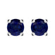 18ct Yellow White Gold Sapphire Claw Set Solitaire Stud Earrings, FEU-394.