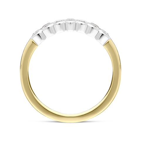 18ct Yellow Gold 0.44ct Diamond Bezel Set Half Eternity Ring, FEU-2289