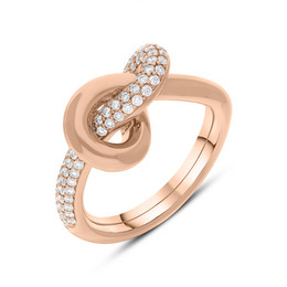 18ct Rose Gold 0.60ct Diamond Knot Ring, STC-066