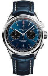 Breitling Watch Premier B01 Chronograph 42 Blue Croco Folding Clasp AB0118221C1P1