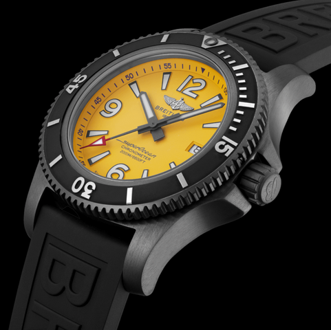 Breitling Watch Superocean Automatic 46 Black Steel Yellow