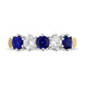 18ct Yellow Gold Sapphire Diamond Claw Set Half Eternity Ring