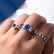 18ct White Gold 0.37ct Sapphire Diamond Half Eternity Ring