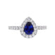 18ct White Gold 0.71ct Sapphire and Diamond Pear Ring, FEU-1939.