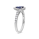 18ct White Gold 0.71ct Sapphire and Diamond Pear Ring, FEU-1939.