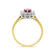 18ct Yellow Gold 0.46ct Ruby Diamond Emerald Cut Cluster Ring, FEU-1475.