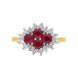 18ct Yellow Gold 0.85ct Ruby Diamond Cluster Ring, FEU-1610.