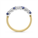 18ct Yellow Gold 0.41ct Sapphire Diamond Claw Set Half Eternity Ring, FEU-1756.