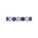 18ct Yellow Gold 0.41ct Sapphire Diamond Claw Set Half Eternity Ring, FEU-1756.