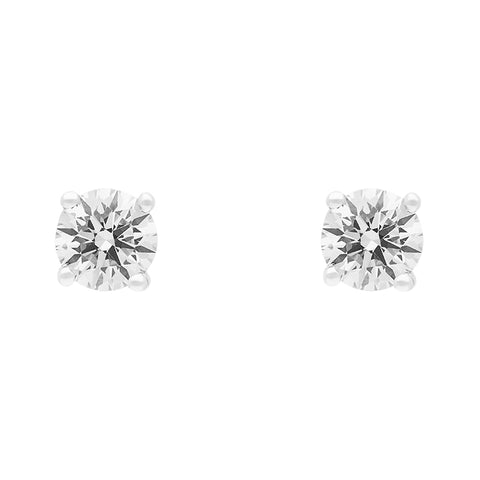 18ct White Gold 0.80ct Diamond Solitaire Brilliant Cut Stud Earrings