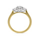 18ct Yellow Gold 0.76ct Diamond Brilliant Cut Trilogy Ring, FEU-1770.