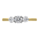 18ct Yellow Gold 0.76ct Diamond Brilliant Cut Trilogy Ring, FEU-1770.