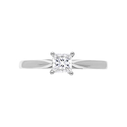 Platinum 0.41ct Diamond Princess Cut Solitaire Ring, FEU-2013