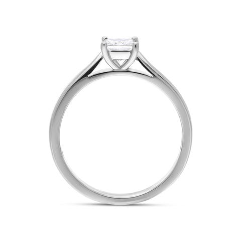 Platinum 0.41ct Diamond Princess Cut Solitaire Ring, FEU-2013