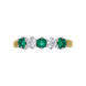 18ct Yellow Gold 0.46ct Emerald and Diamond Half Eternity Ring, FEU-2037.