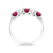 Platinum 0.55ct Ruby Diamond Half Eternity Ring