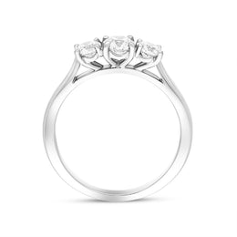 Platinum 0.75ct Diamond Brilliant Cut Trilogy Ring