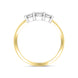 18ct Yellow Gold 0.50ct Diamond Trilogy Bar Set Ring