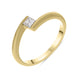 18ct Yellow Gold Diamond Princess Cut Cross Over Ring, FEU-527.