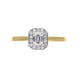 18ct Yellow Gold 0.47ct Diamond Emerald Cut Halo Ring, FEU-582.