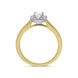 18ct Yellow Gold 0.47ct Diamond Emerald Cut Halo Ring, FEU-582.