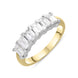 18ct Yellow Gold Diamond Emerald Cut Half Eternity Ring, FEU-9