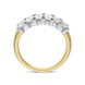 18ct Yellow Gold Diamond Emerald Cut Half Eternity Ring, FEU-9