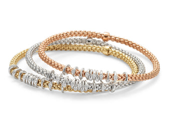 Fope Flex'it Prima 18ct Yellow Gold 0.15ct Diamond Bracelet