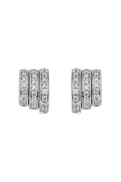 Fope Flex'It Prima 18ct White Gold Pave Diamond Stud Earrings