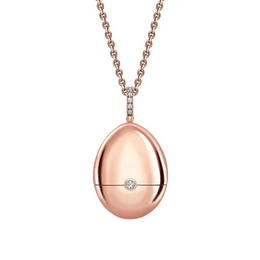 Faberge 18ct Rose Gold Diamond Bail Ruby Lacquer Shoe Surprise Locket, 2531