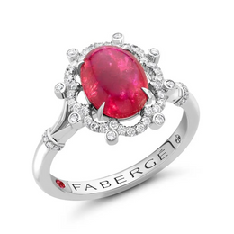 Faberge Bijoux 18ct White Gold Ruby Diamond Ring