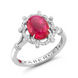 Faberge Bijoux 18ct White Gold Ruby Diamond Ring