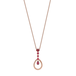 Faberge Colours of Love 18ct Rose Gold Ruby Fluted Teardrop Pendant 1737PE3012