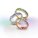 Faberge Colours of Love Cosmic Curve 18ct Yellow Gold Rainbow Multicoloured Gemstone Eternity Ring 1513RG3021