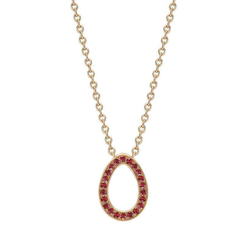 Faberge Colours of Love Sasha 18ct Rose Gold Ruby Egg Pendant 1552NE2783